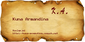 Kuna Armandina névjegykártya